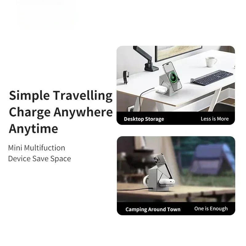 3-in-1 Rotating Wireless Charging Stand