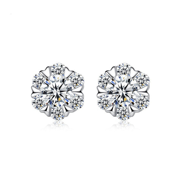 S925 Sterling Silver Snowflake Earrings