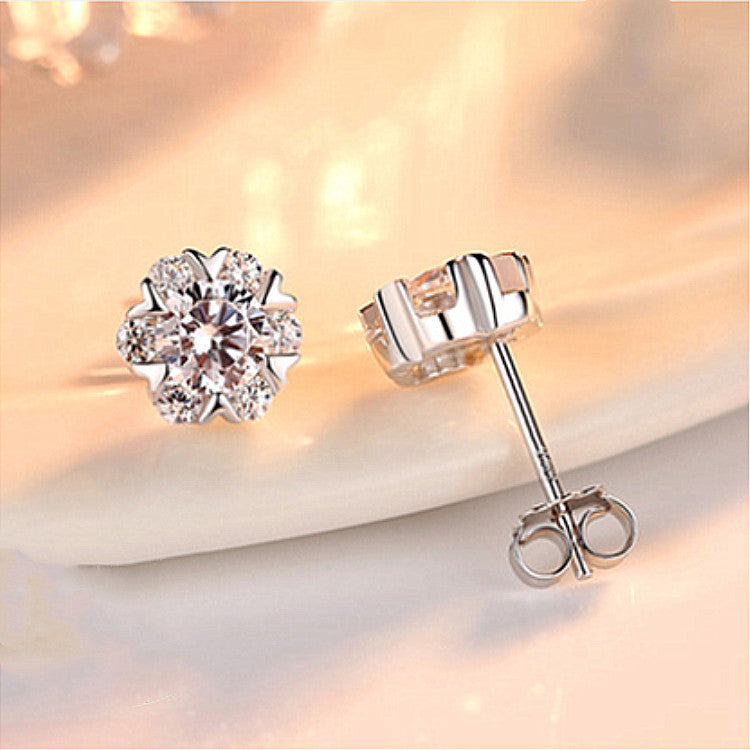 S925 Sterling Silver Snowflake Earrings