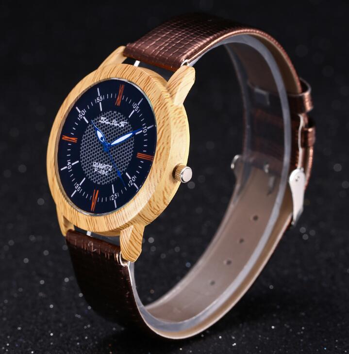 Men's Leather & Wood Watch - Gift Ready