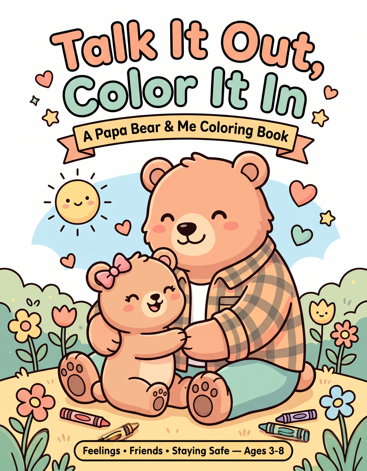 Talk It Out, Color It In Papa Bear and Me coloring book cover