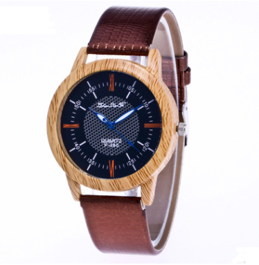 Men's Leather & Wood Watch - Gift Ready