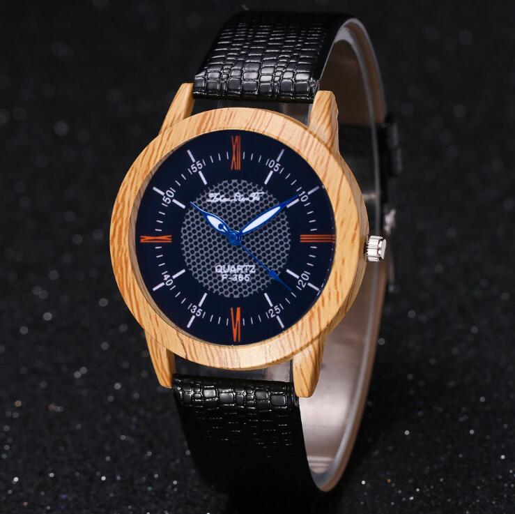 Men's Leather & Wood Watch - Gift Ready