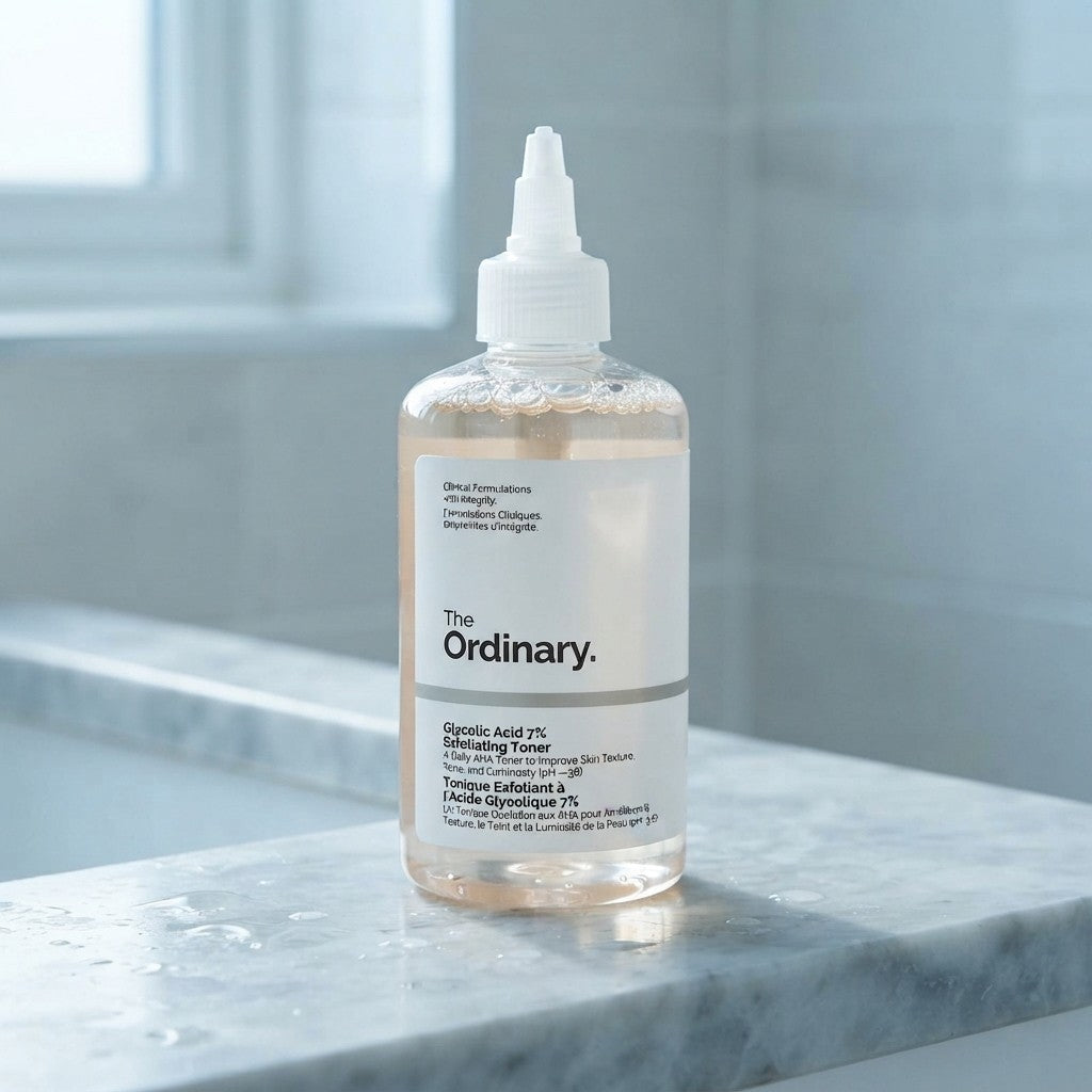 Glycolic acid exfoliating toner for uneven skin tone