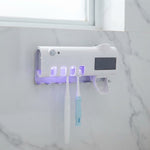 UV Light Sterilizer Toothbrush Holder Cleaner & Automatic Toothpaste Dispenser